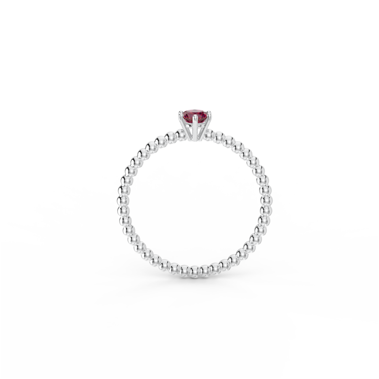 Prsten Bubbles 4 - bílé zlato, rubín - Obrázek 3