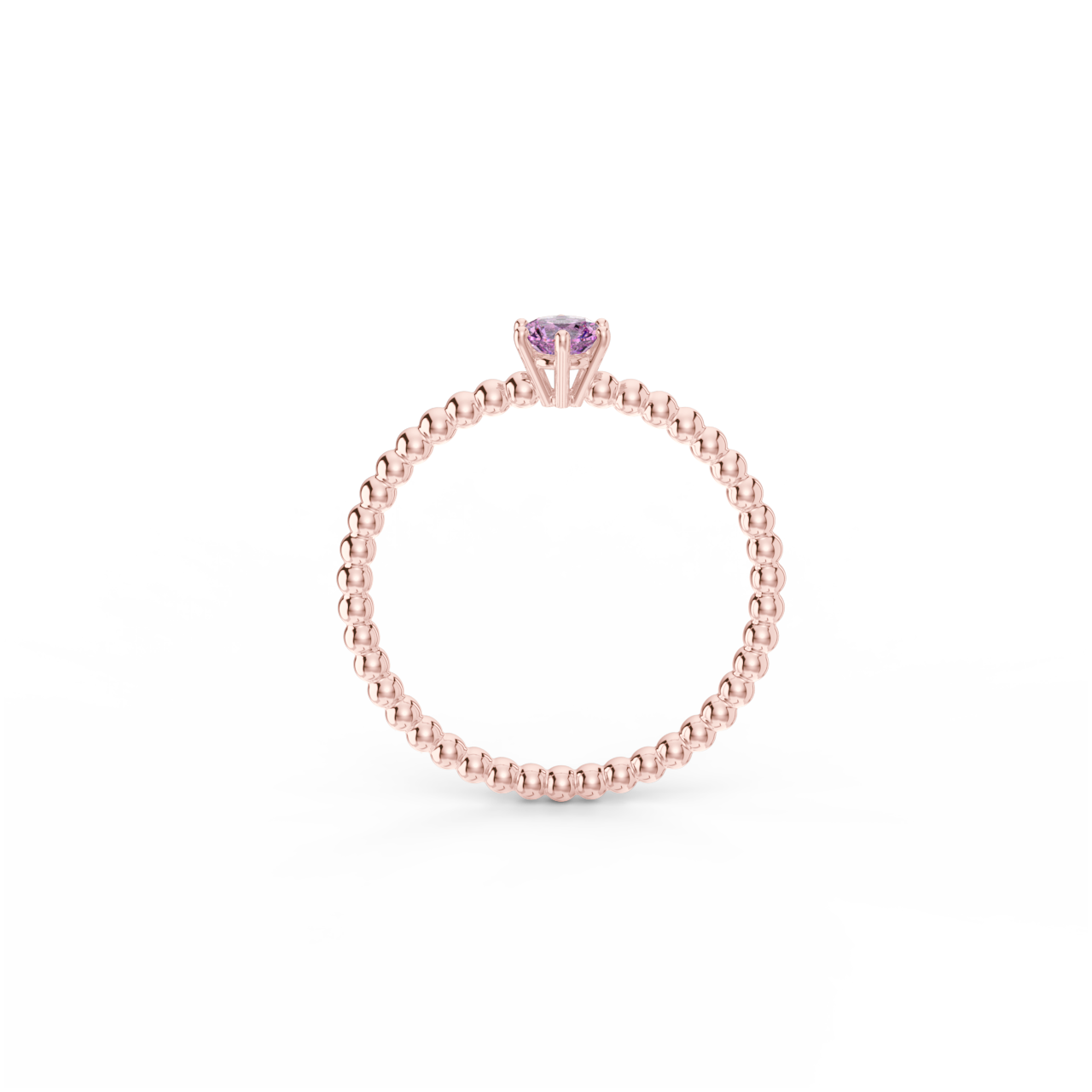 Prsten Bubbles 4 - růžové zlato, růžový safír - Obrázek 3
