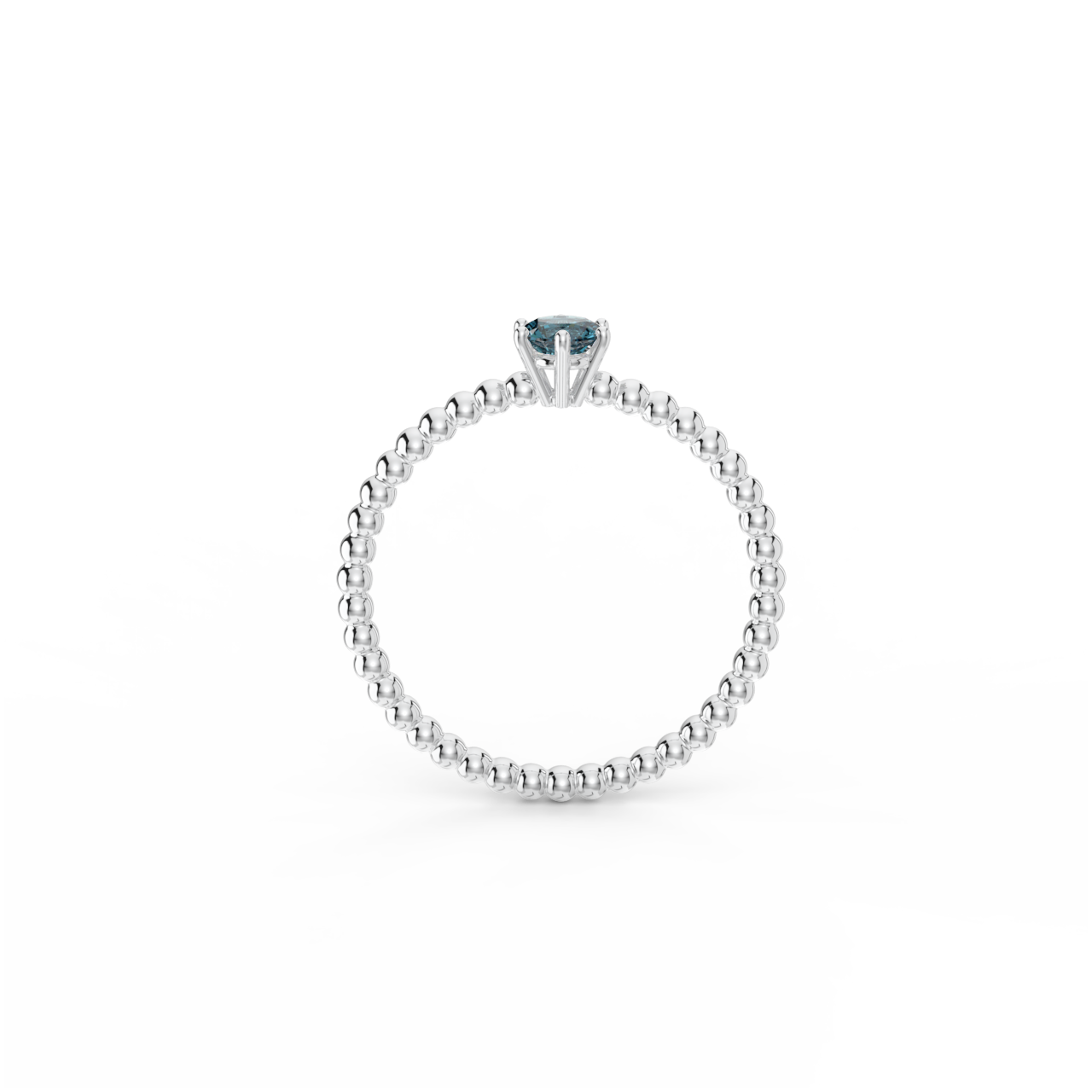 Prsten Bubbles 4 - bílé zlato, london topaz - Obrázek 3