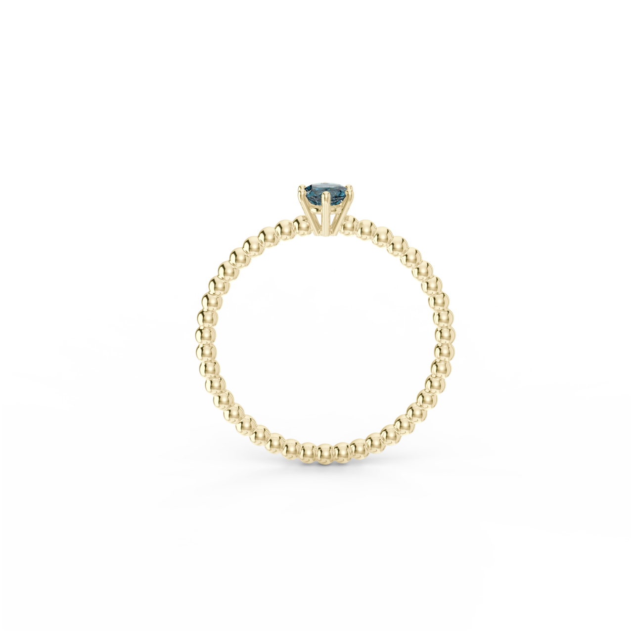 Prsten Bubbles 4 - žluté zlato, london topaz - Obrázek 3