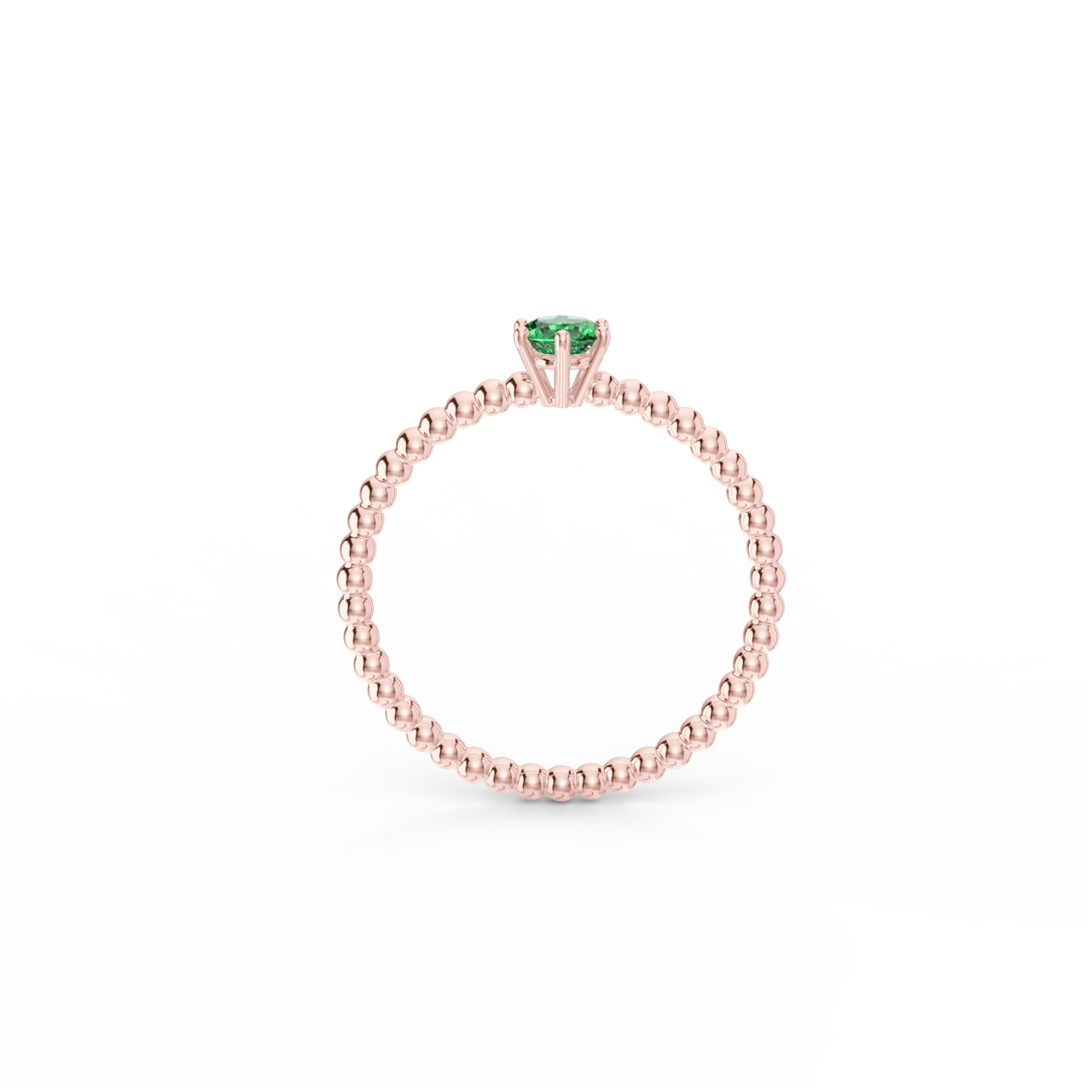 Prsten Bubbles 4 - růžové zlato, smaragd - Obrázek 3