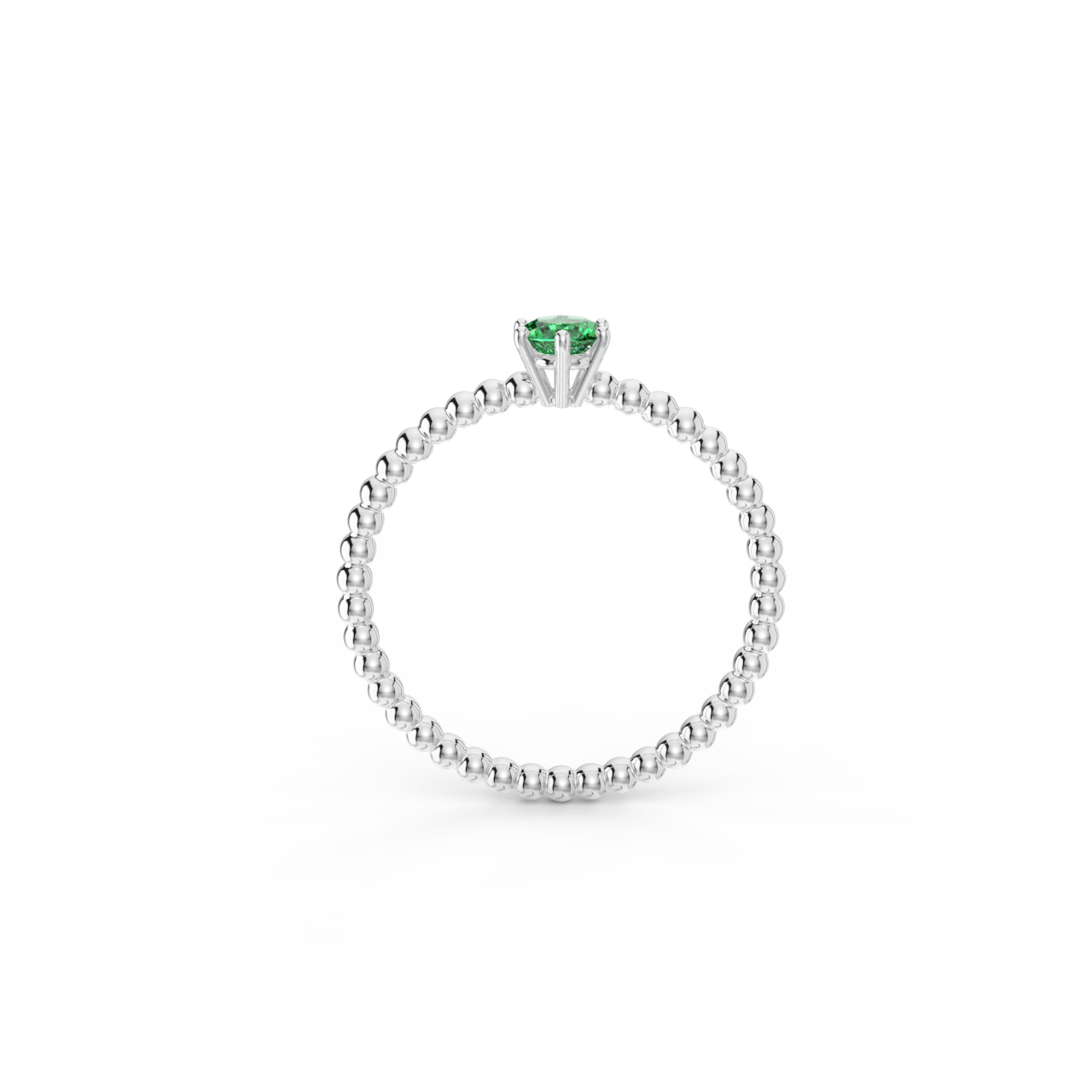 Prsten Bubbles 4 - bílé zlato, smaragd - Obrázek 3