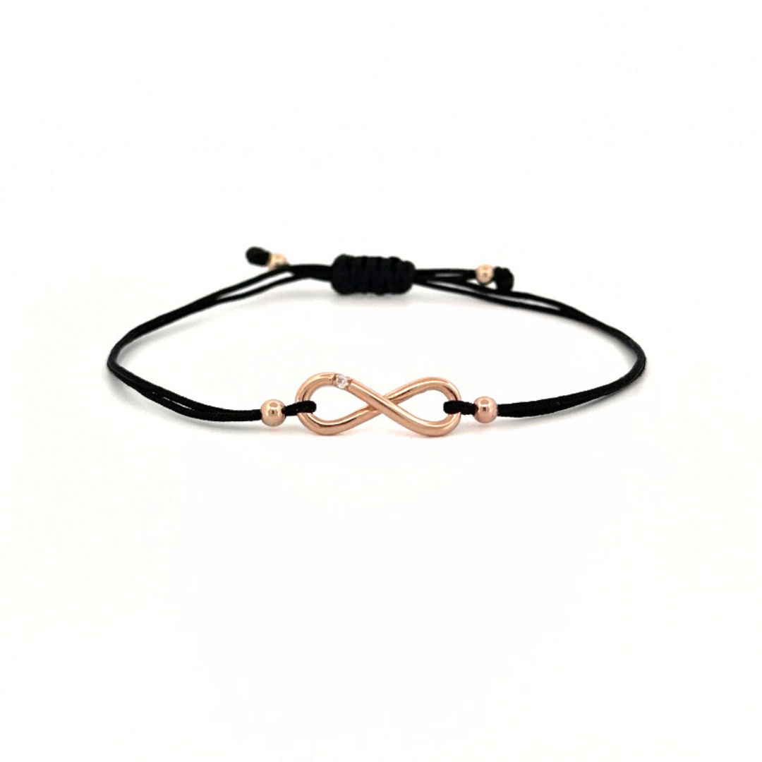 Náramek E Infinity, růžové zlato, diamant