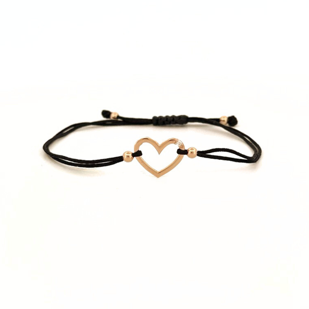 Náramek D Heart 2, růžové zlato, diamant