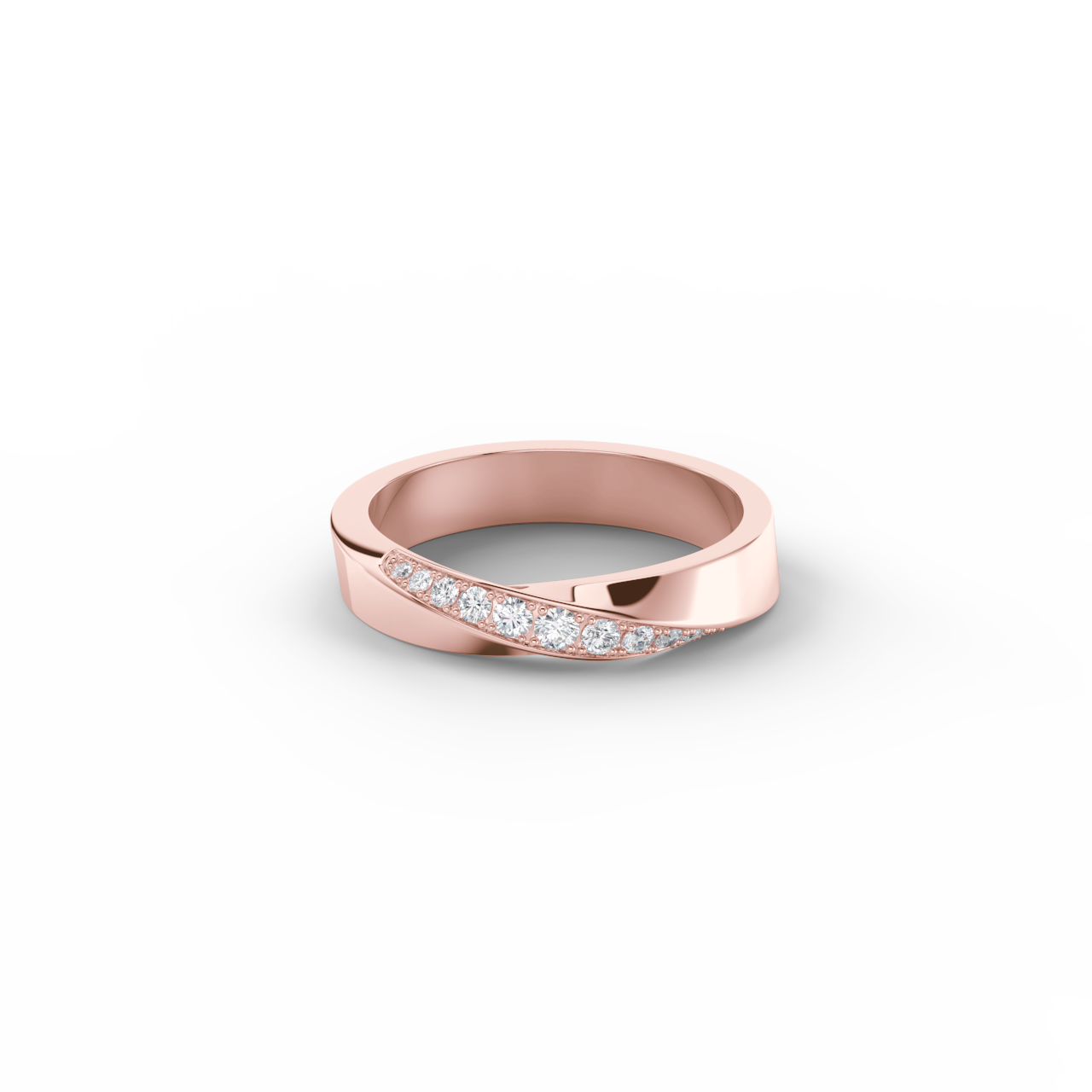 Dámský snubní prsten 170 - růžové zlato, diamanty