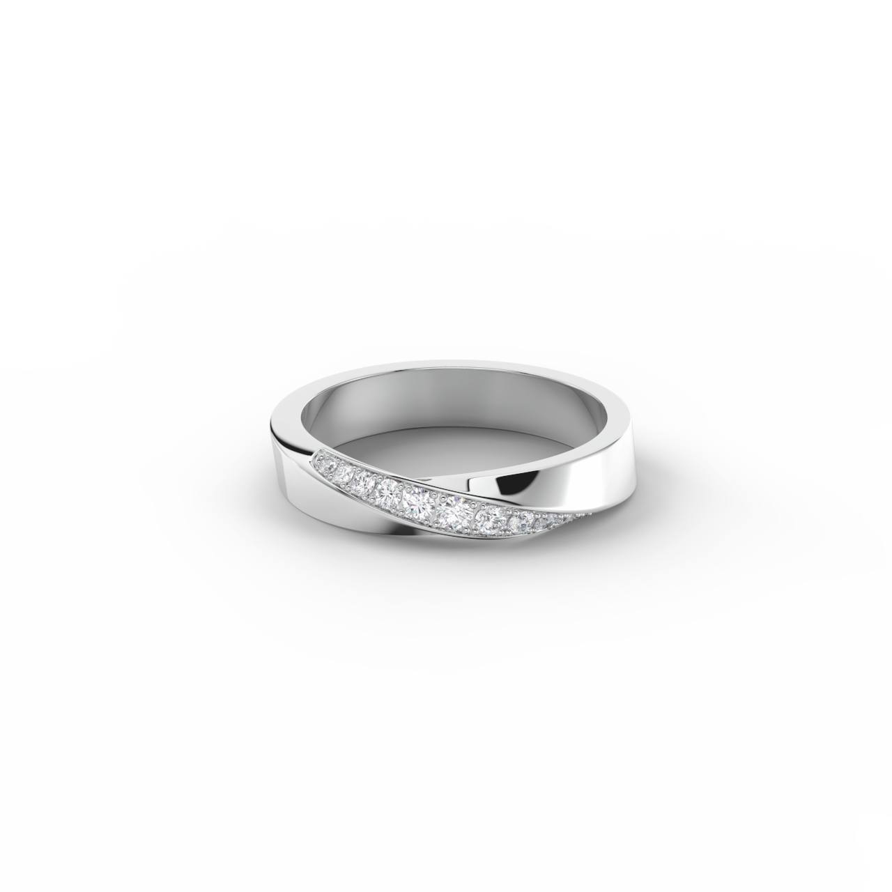 Dámský snubní prsten 170 - bílé zlato, diamanty