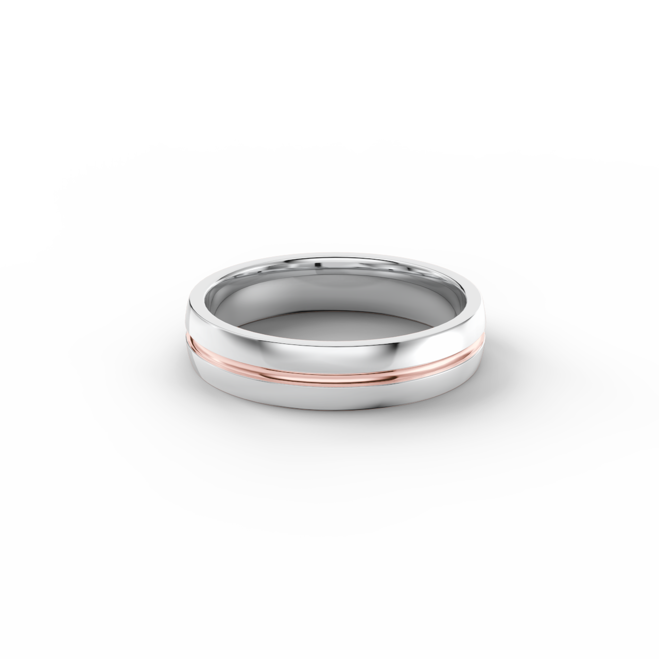Pánský snubní prsten 190 - bílé a růžové zlato