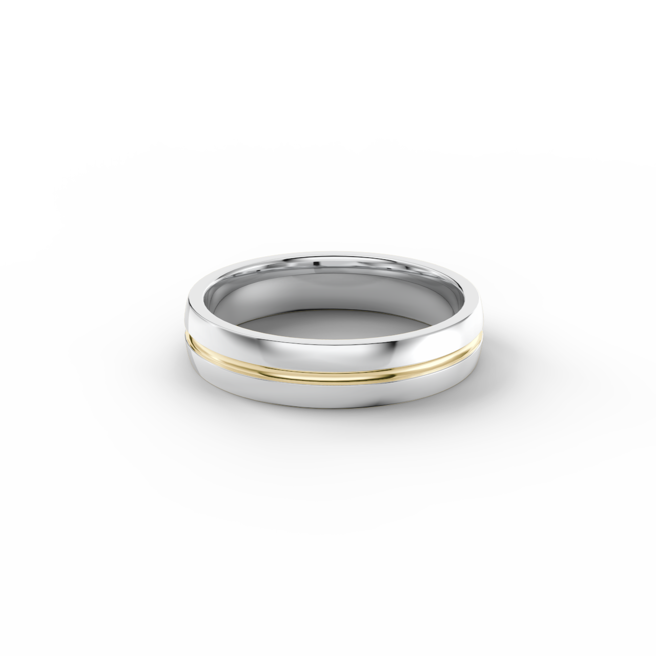 Pánský snubní prsten 190 - bílé a žluté zlato