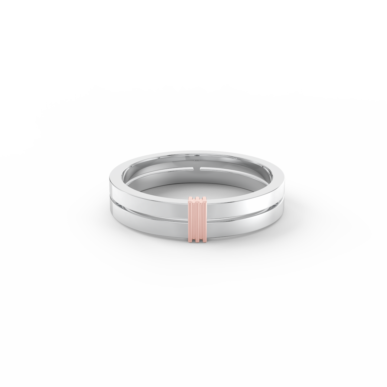 Pánský snubní prsten 250 - bílé a růžové zlato