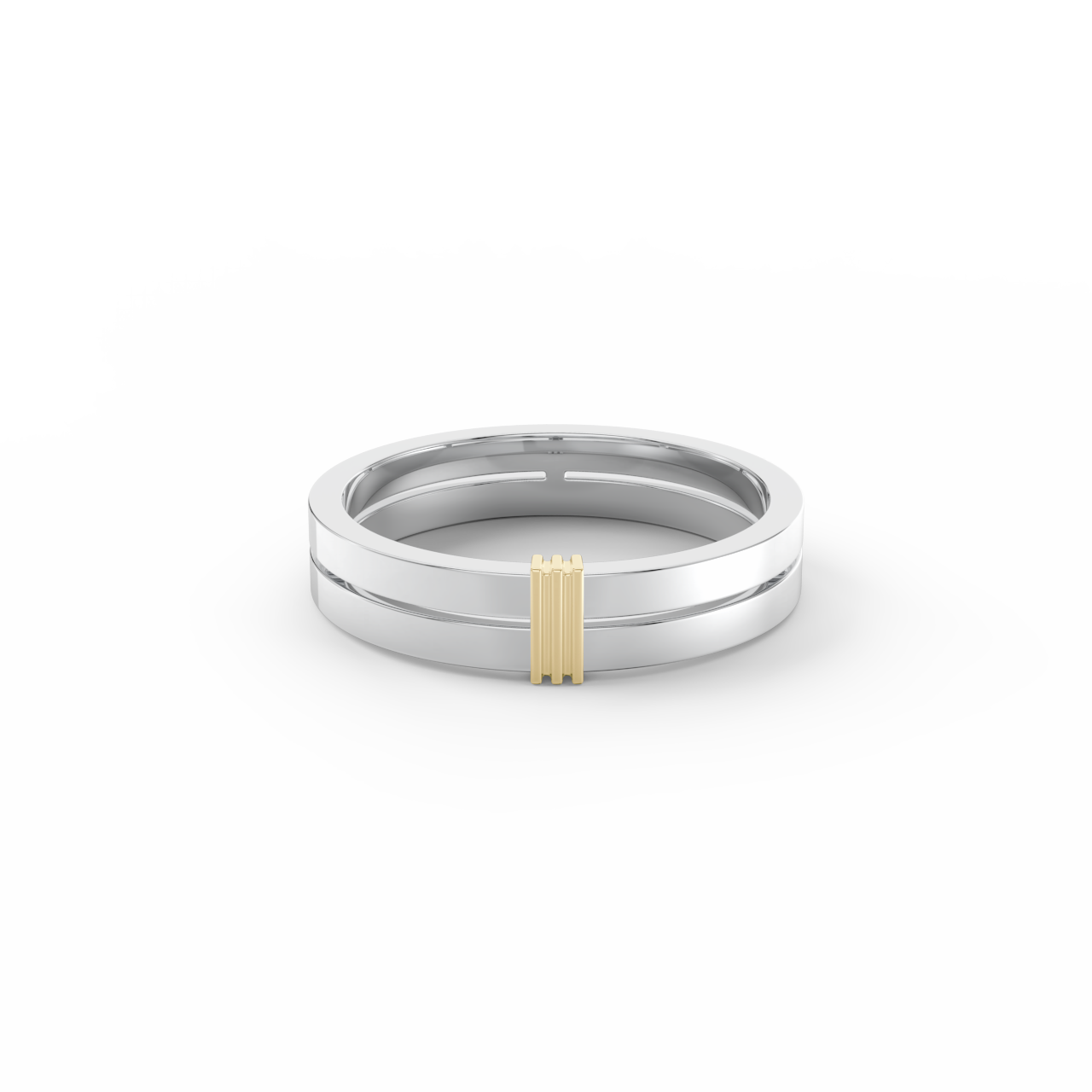 Pánský snubní prsten 250 - bílé a žluté zlato