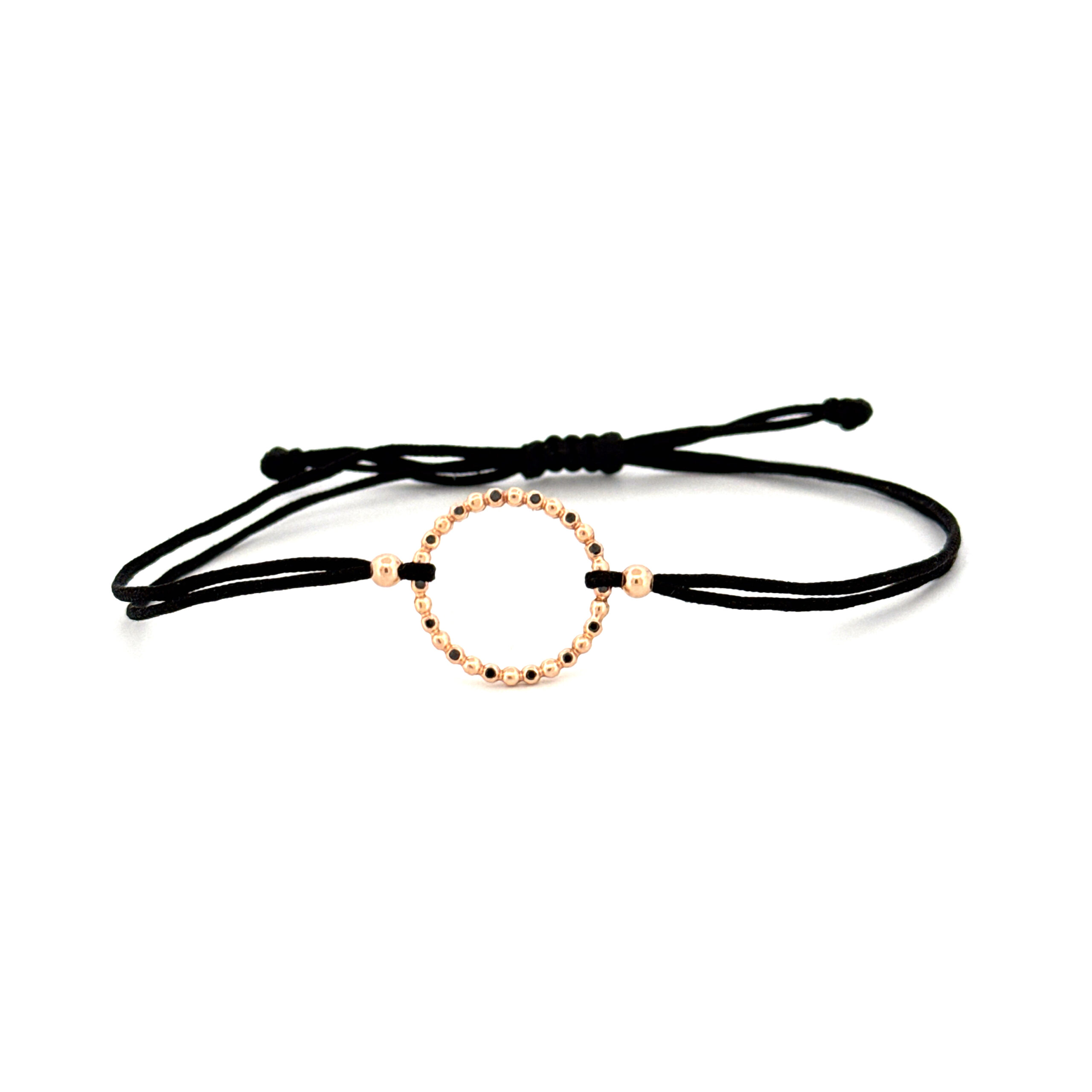 Náramek Karma - růžové zlato, černý diamant