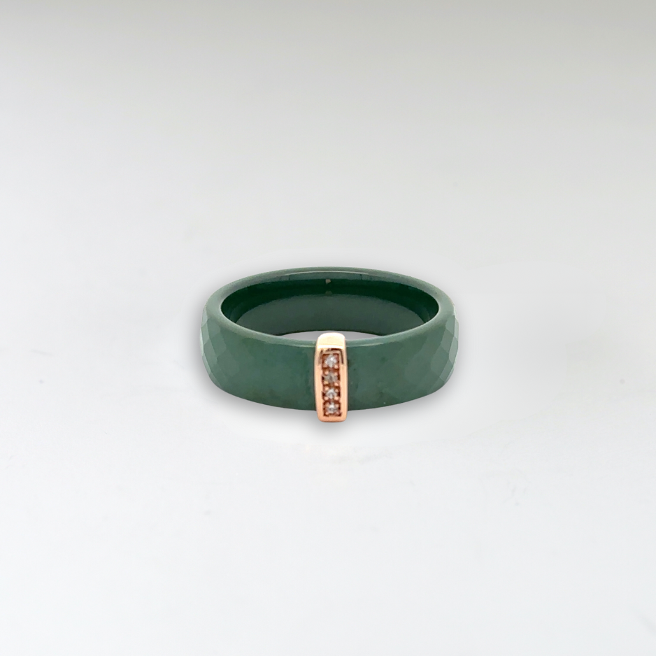 Kara I. F zelená keramika - žluté zlato, diamanty