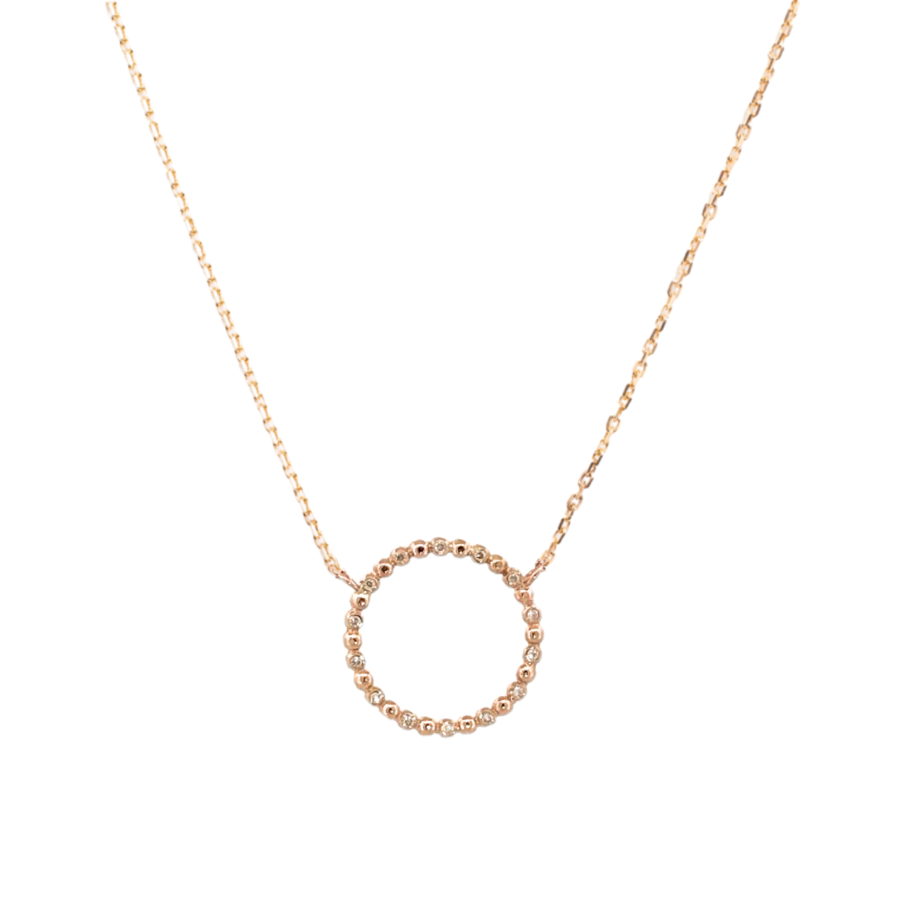 Náhrdelník Karma - růžové zlato, diamanty