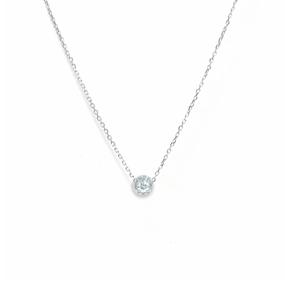 Náhrdelník Charlotte - bílé zlato, diamant