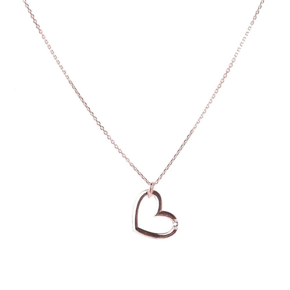 Přívěsek Heart Molly - růžové zlato, diamant