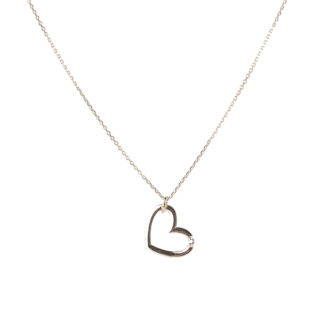 Přívěsek Heart Molly - žluté zlato, diamant