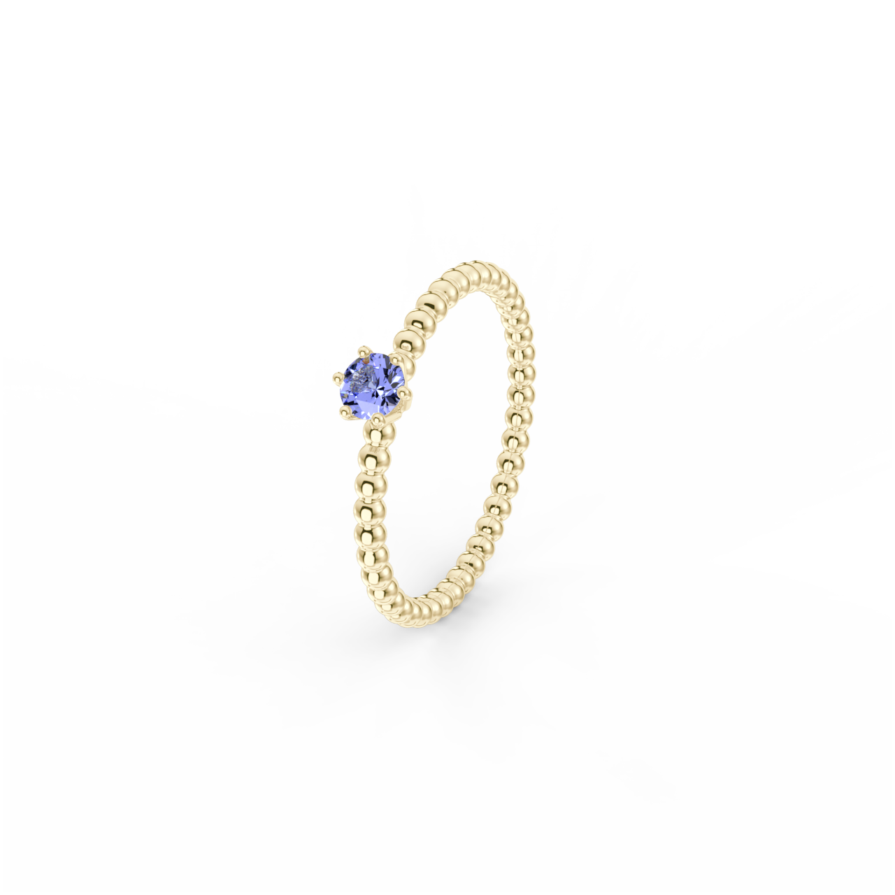 Prsten Bubbles 3,5 - žluté zlato, tanzanit