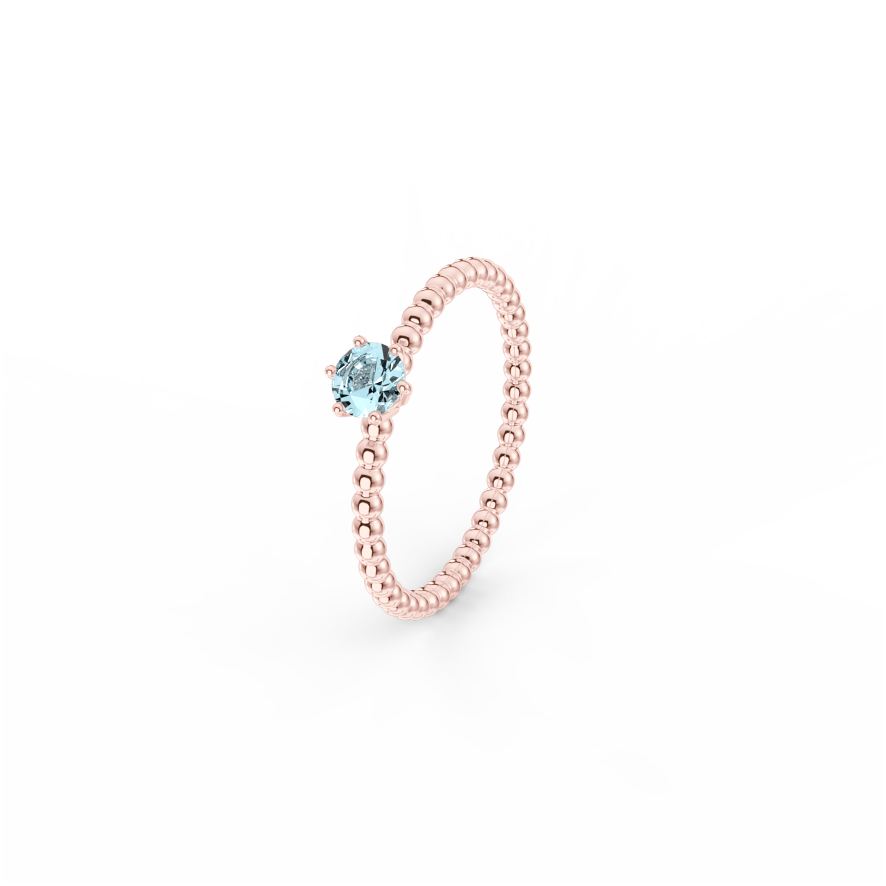 Prsten Bubbles 4 - růžové zlato, Swiss topaz