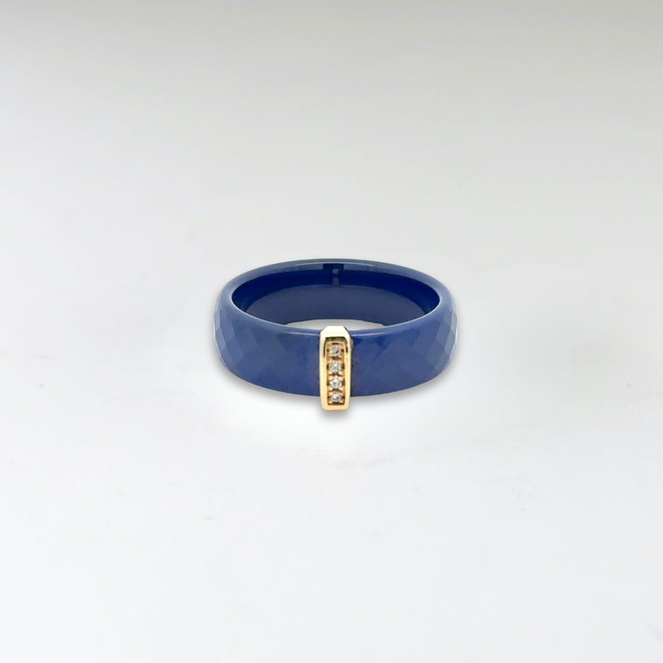 Kara I. modrá keramika - žluté zlato, diamanty